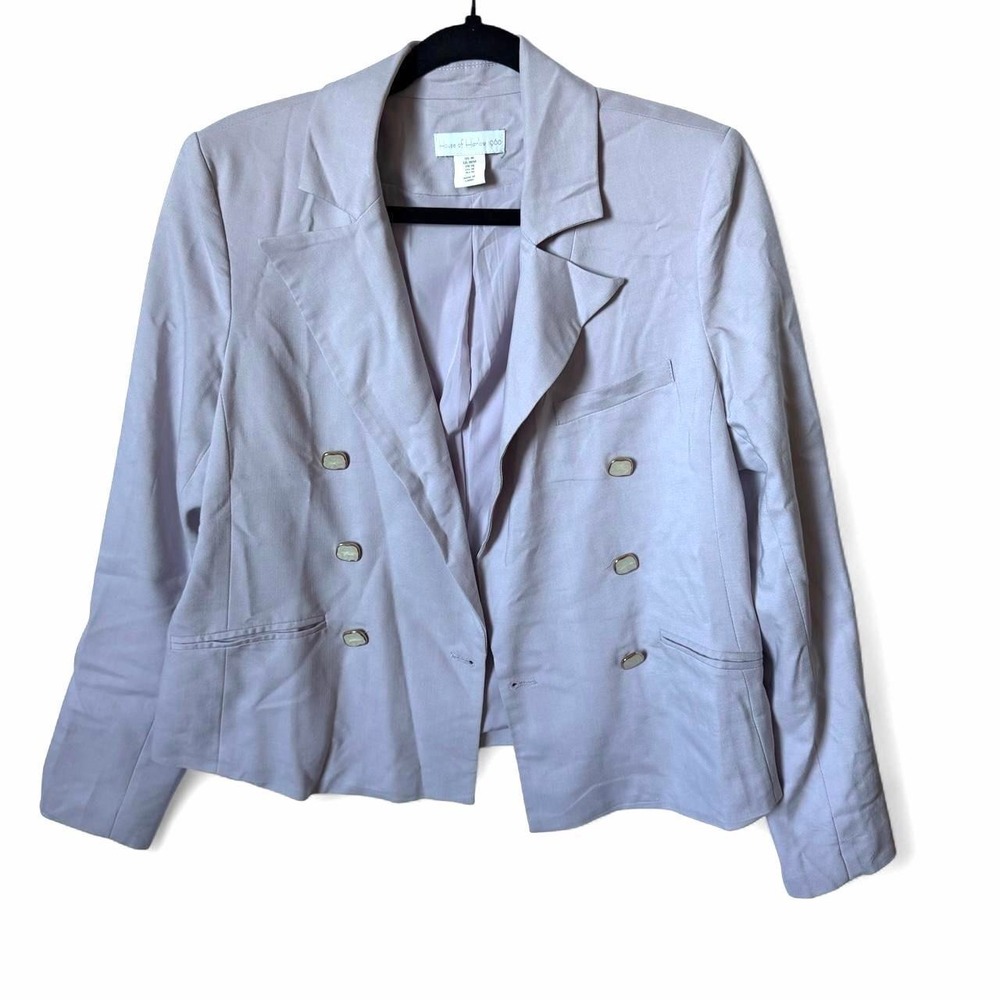 House of Harlow 1960 light purple blazer with double-breasted buttons workwear